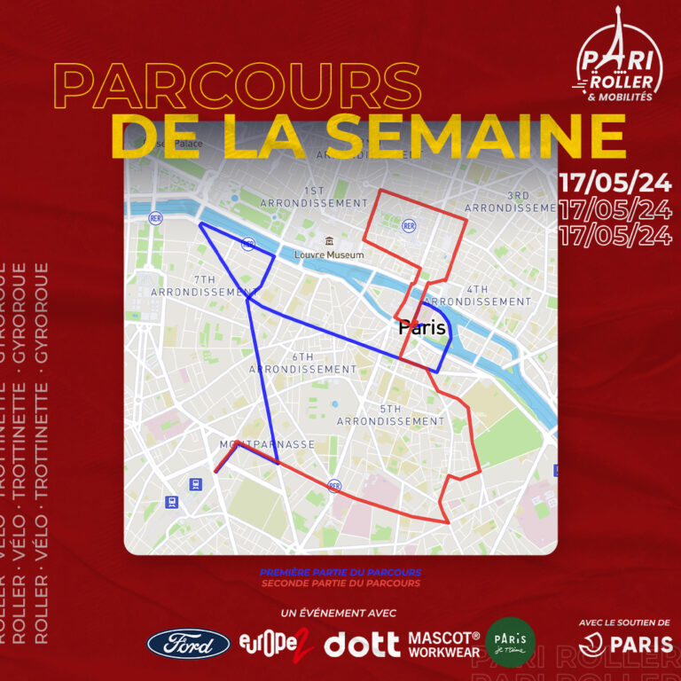 Parcours pari roller & mobilités 17 mai 2024