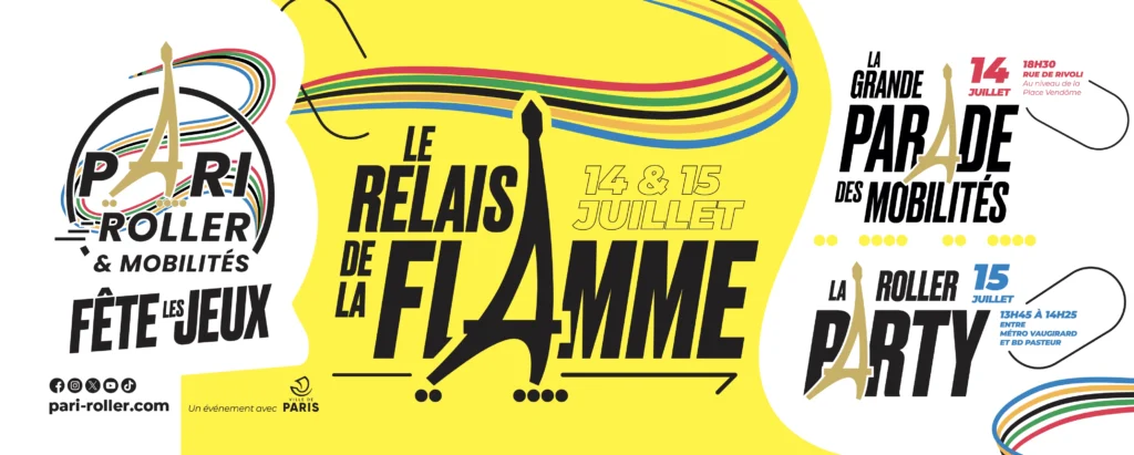 Evènements relais de la flamme Paris Pari Roller & Mobilités