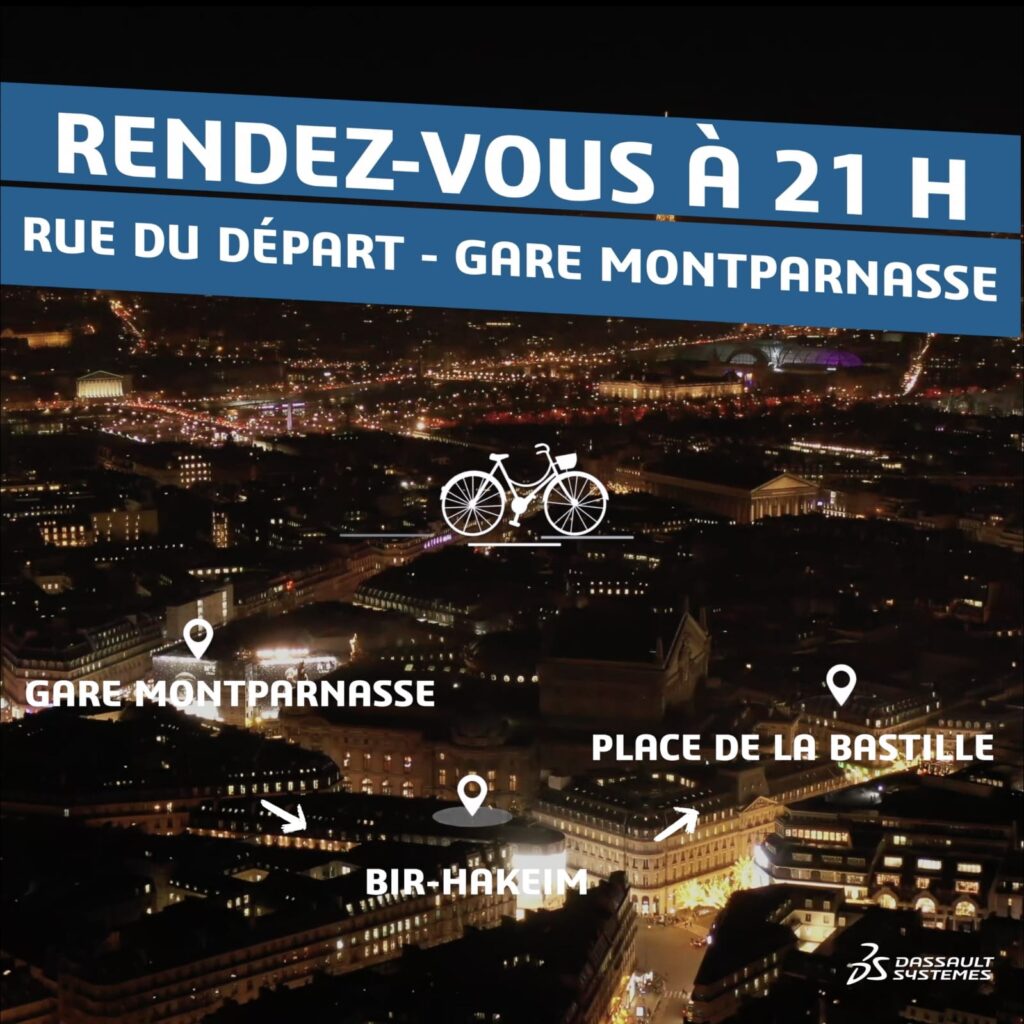 Visuel Mobility Night Ride Rendez-vous à 21h Montparnasse le 04 octobre 2024