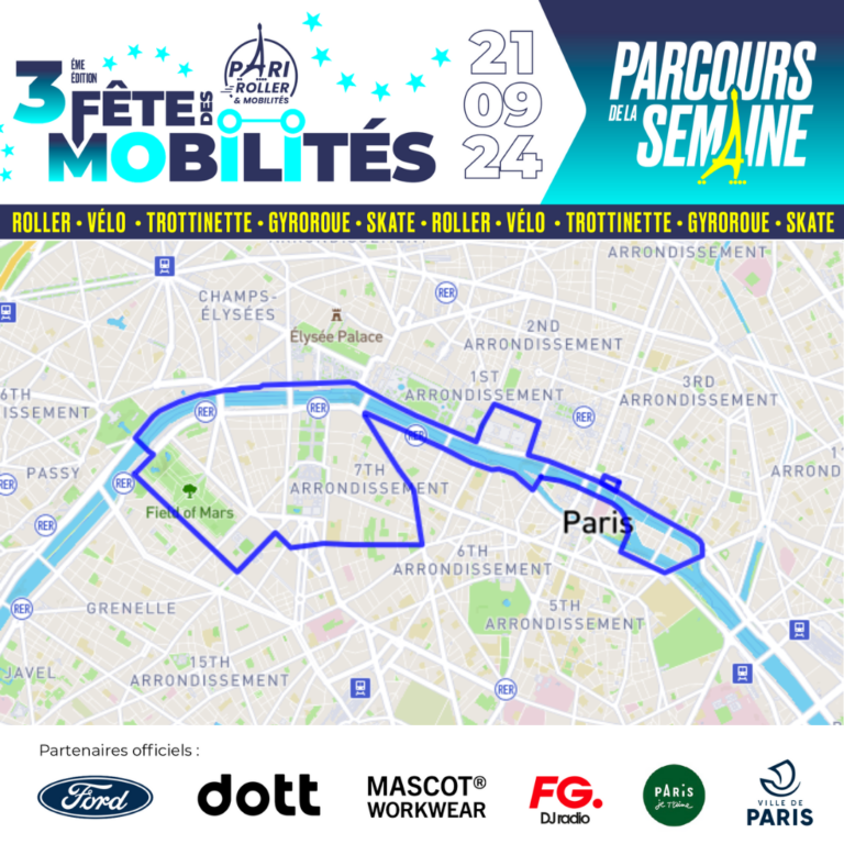 Parcours Pari Roller & Mobilités Samedi 21 septembre
