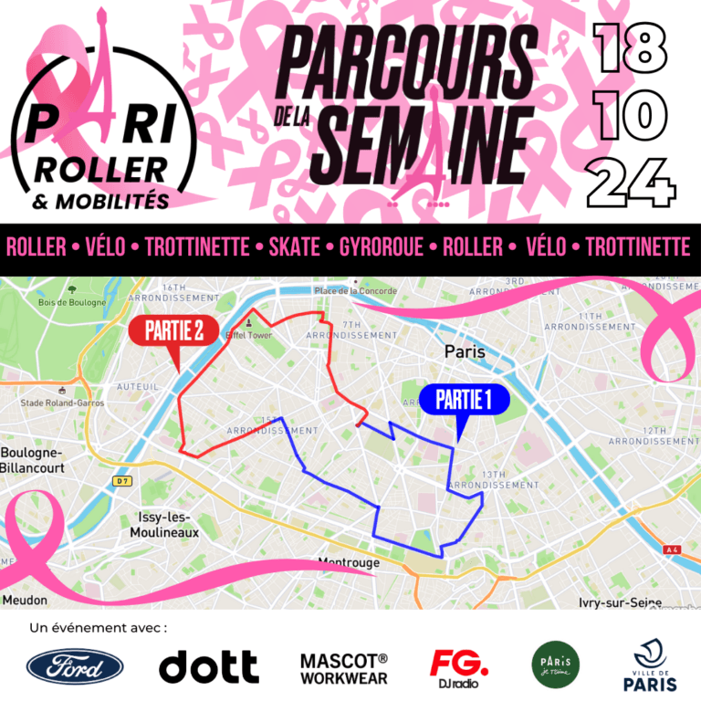 Parcours Pari Roller & Mobilité 18 octobre 2024