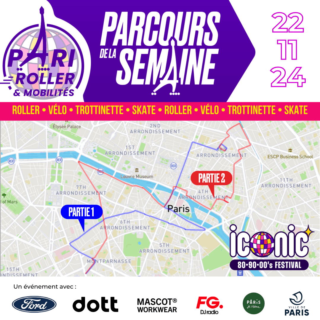 Parcours Pari Roller & Mobilités 22 novembre 2024