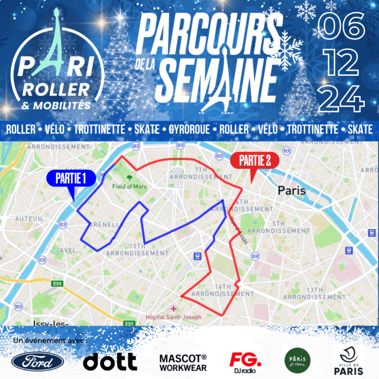 Parcours 06 décembre 2024 Balade Noël Illuminations Pari Roller & Mobilités