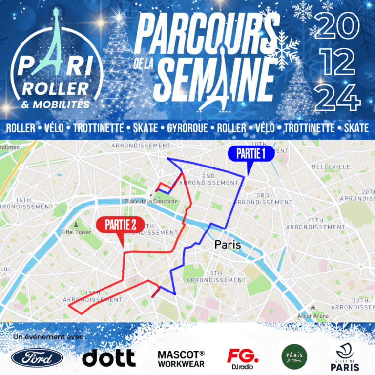 Parcours Pari Roller & Mobilités 20 décembre 2024