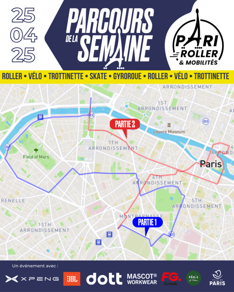 Parcours 25 avril 2025 Pari Roller & Mobilités