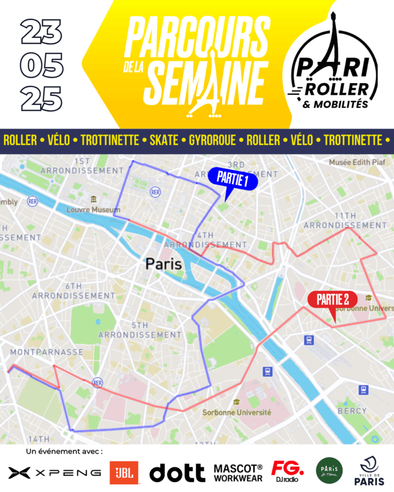 Parcours Pari Roller & Mobilités 23 mai 2025