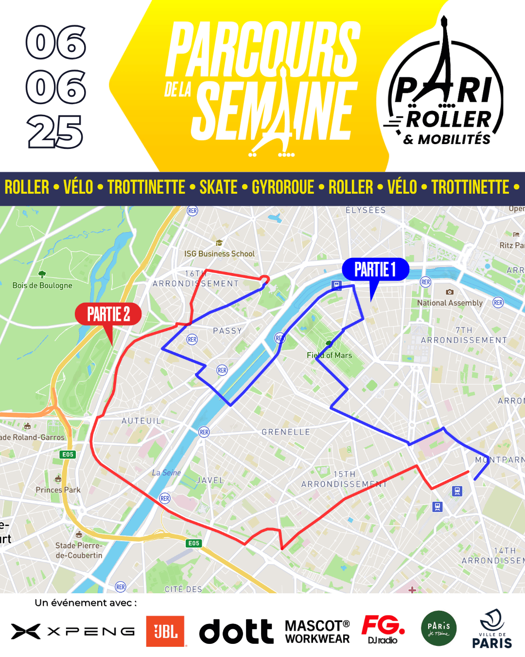 Parcours 06 juin 2025 Pari Roller & Mobilités