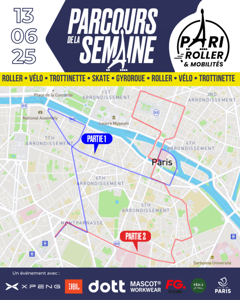 Parcours Pari Roller & Mobilités 13 juin 2025