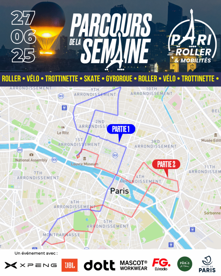 Parcours Pari Roller & Mobilités 27 juin 2025