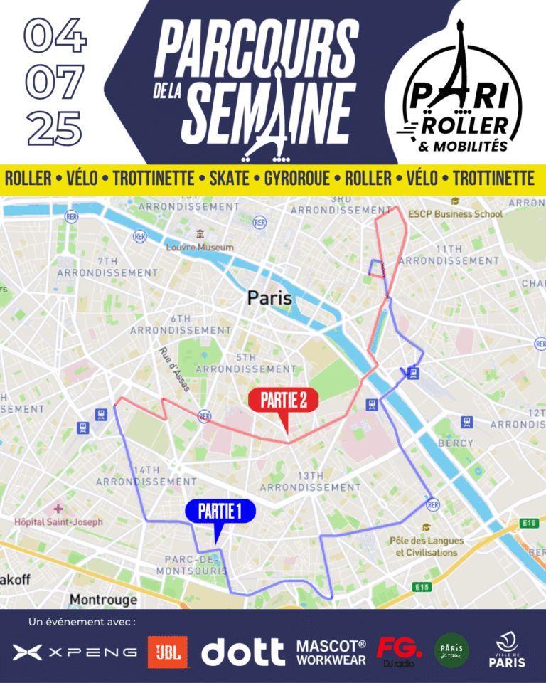 Parcours Pari Roller & Mobilités 4 juillet 2025