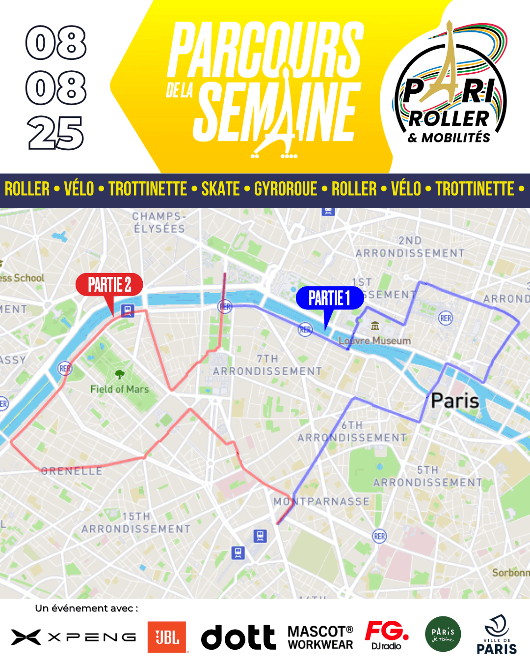 Parcours 08 août 2025 Pari Roller & Mobilités