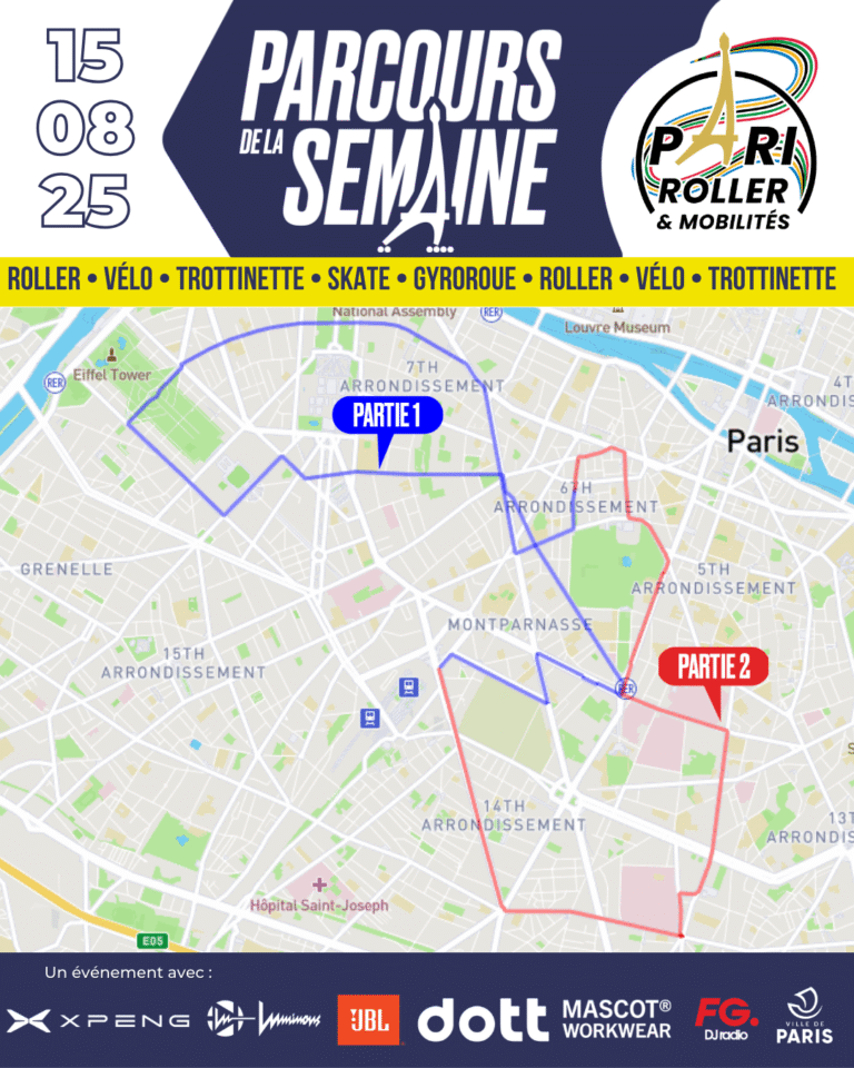 Pari Roller & Mobilités parcours du 15 aout 2025