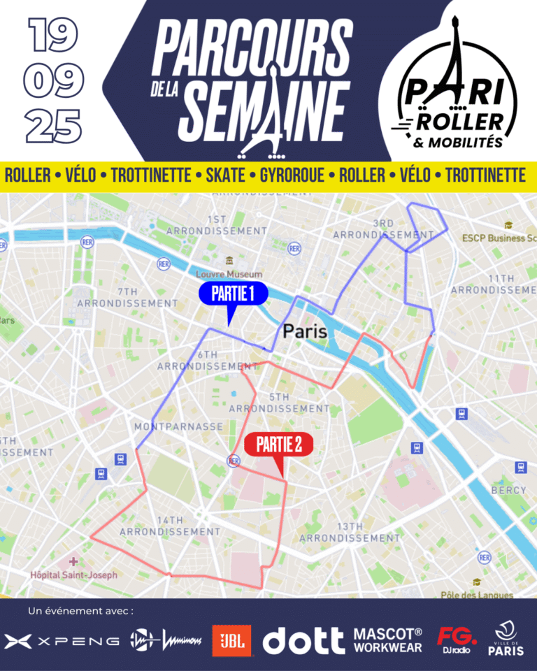 Parcours 19 septembre 2025 Pari Roller & Mobilités