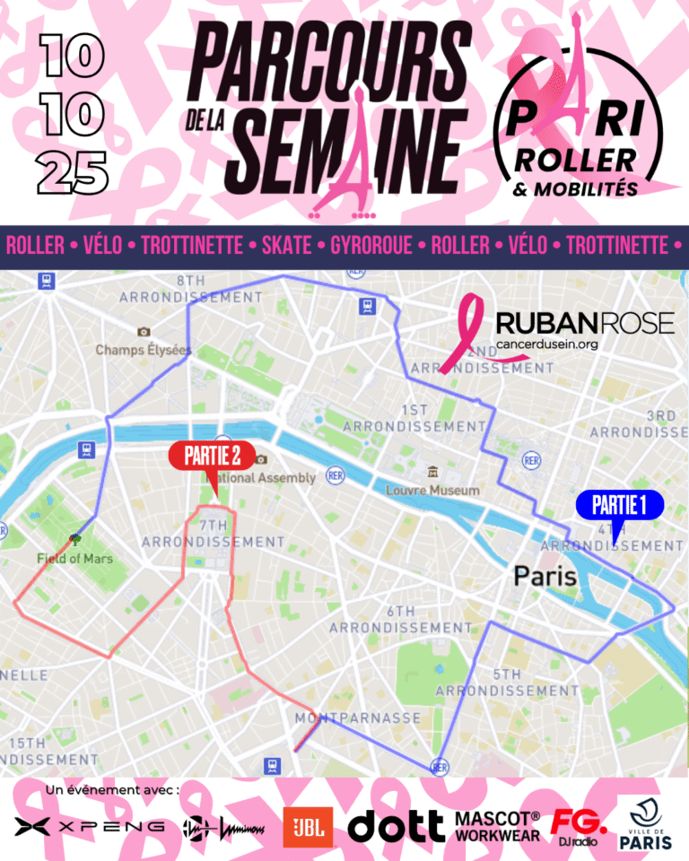 Parcours balade Pari Roller 10 octobre 2025