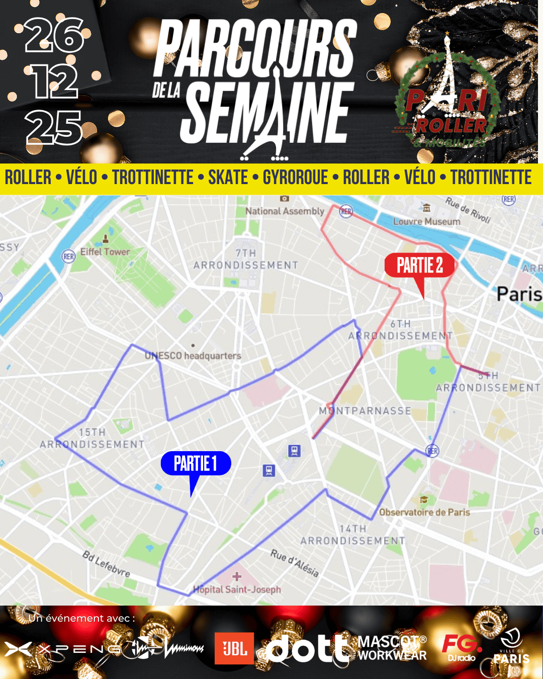 Parcours Pari Roller & Mobilités 26 décembre 2025