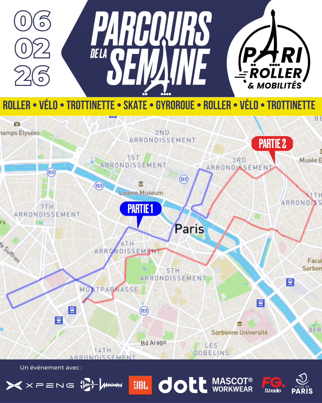 Parcours Pari Roller & Mobilités 06 février