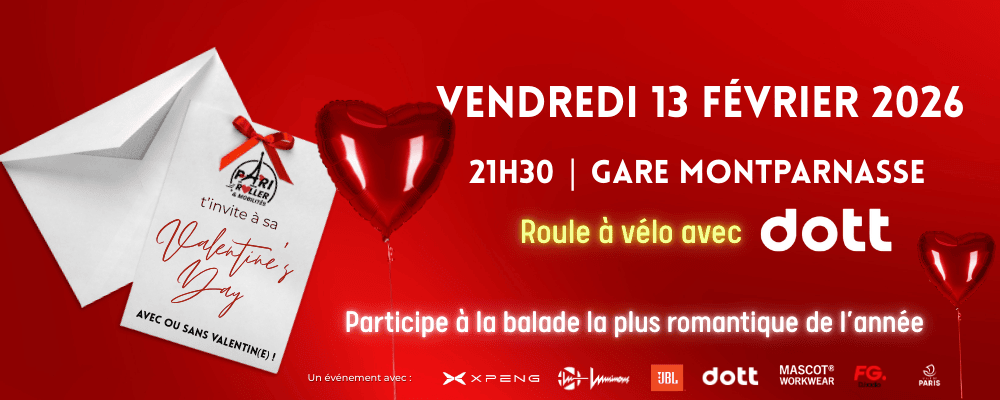 Balade Saint Valentin 2026 Pari Roller & Mobilités - 13 février 2026