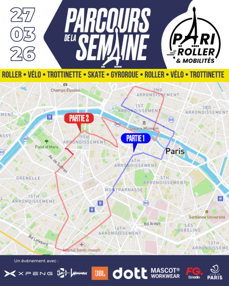 Parcours Pari Roller & Mobilités 27 mars 2026